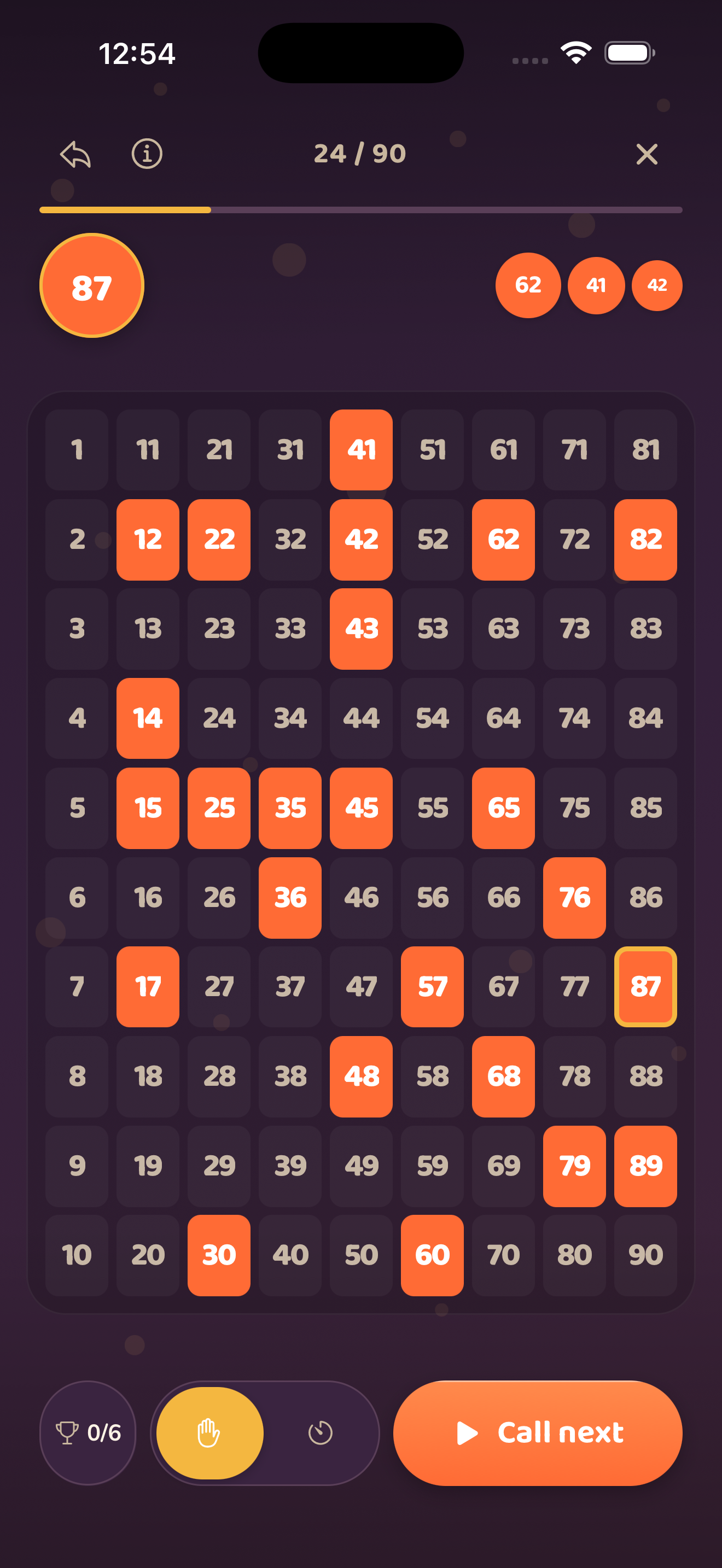 90-ball Housie board